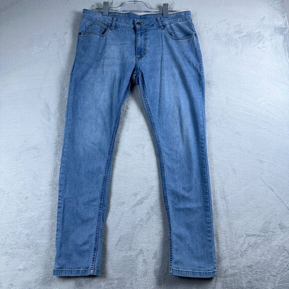 Nuon Skinny Jeans Denim Stretch Light Wash Five Design Pockets Womens Blue SZ 34 - Picture 1 of 12
